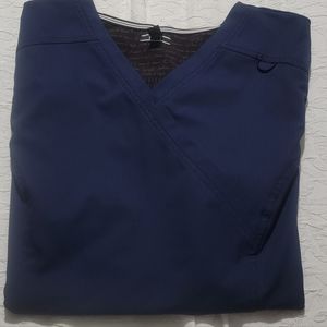 Women's Dark Blue ELLE Scrubs, Top Is A 2XL, And The Bottoms Are A Large